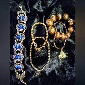 Elegant Blue and Brown Jewelry Set